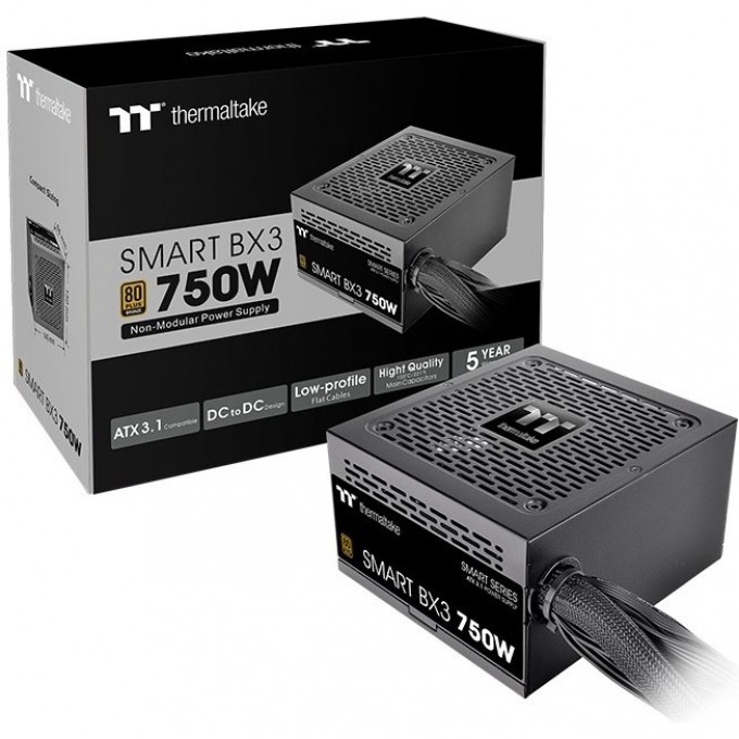 Блок питания THERMALTAKE SMART BX3 750 /Non Modular/Non Light/Full Range/Analog/80 Plus Bronze/EU/Non JP CAP/All Flat Cables SPD-0750AH2NLB-3 Блок питания THERMALTAKE SMART BX3 750 /Non Modular/Non Light/Full Range/Analog/80 Plus Bronze/EU/Non JP CAP/All Flat Cables SPD-0750AH2NLB-3