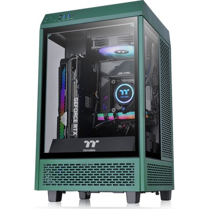 Корпус THERMALTAKE THE TOWER 100 RACING GREEN без БП miniITX 2xUSB3.0 audio bott PSU CA-1R3-00SCWN-00 Корпус THERMALTAKE THE TOWER 100 RACING GREEN без БП miniITX 2xUSB3.0 audio bott PSU CA-1R3-00SCWN-00