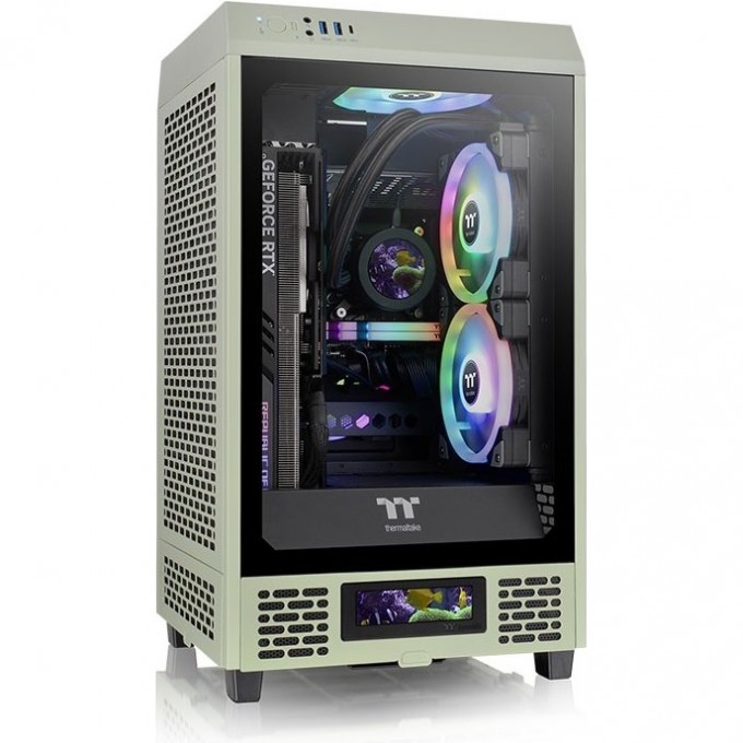Корпус THERMALTAKE THE TOWER 200 MATCHA GREEN /Matcha Green/Win/SPCC/Tempered Glass*1/CT140 Fan*2/Color Box CA-1X9-00SEWN-00 Корпус THERMALTAKE THE TOWER 200 MATCHA GREEN /Matcha Green/Win/SPCC/Tempered Glass*1/CT140 Fan*2/Color Box CA-1X9-00SEWN-00