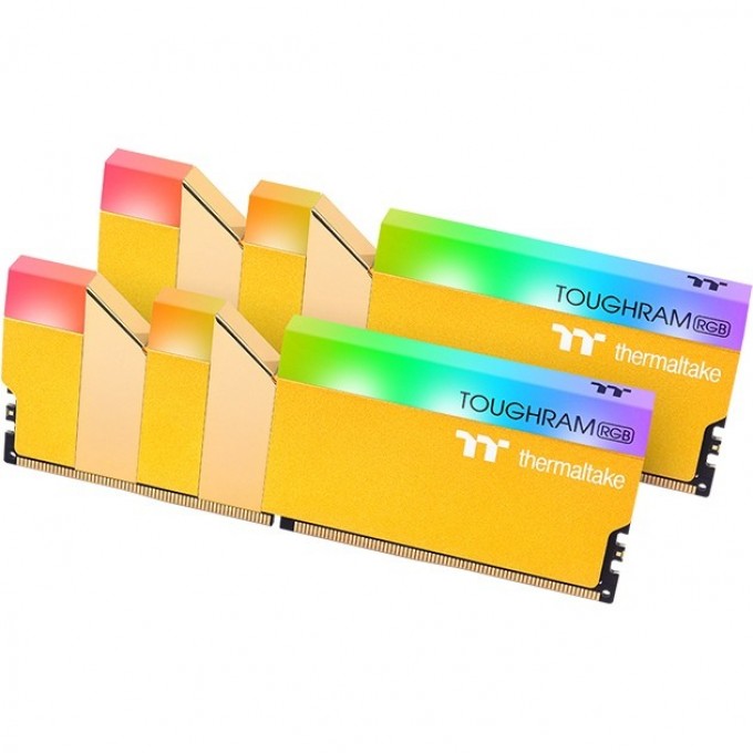 Оперативная память THERMALTAKE TOUGHRAM RGB Memory DDR4 3600MHz 16GB (8GB x2)-Metallic Gold RG26D408GX2-3600C18A Оперативная память THERMALTAKE TOUGHRAM RGB Memory DDR4 3600MHz 16GB (8GB x2)-Metallic Gold RG26D408GX2-3600C18A